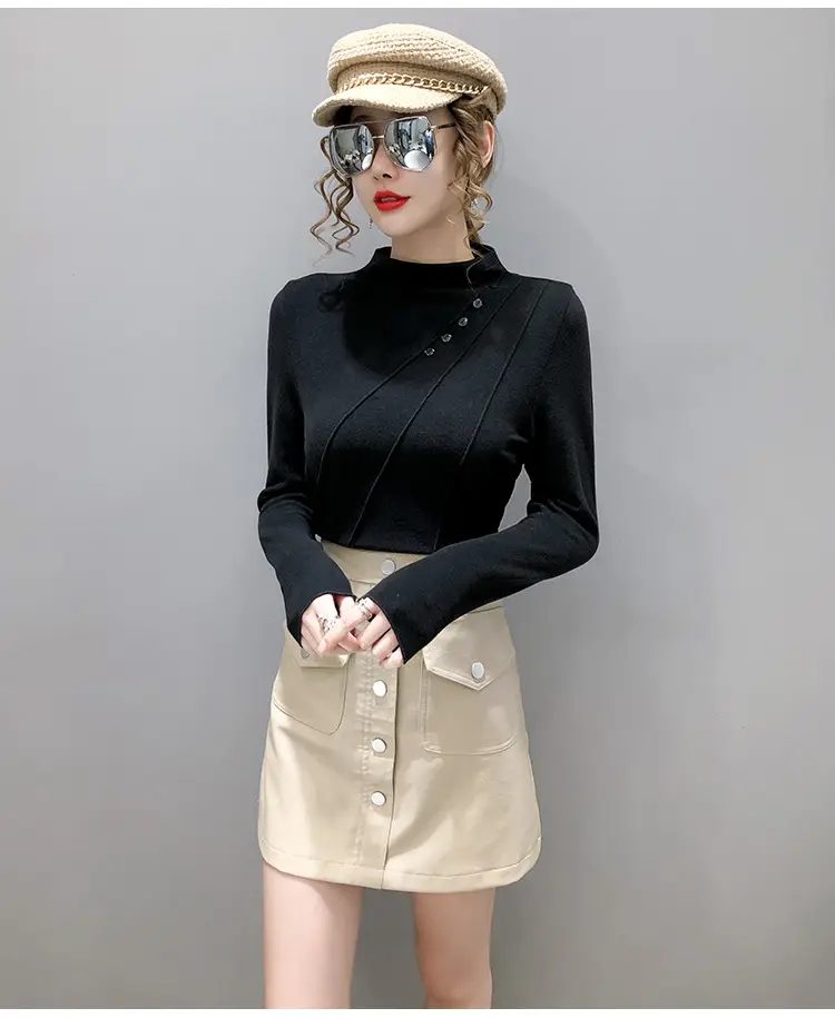 Women's Green Half-High Collar Jacket with Thickened Base — feature 22