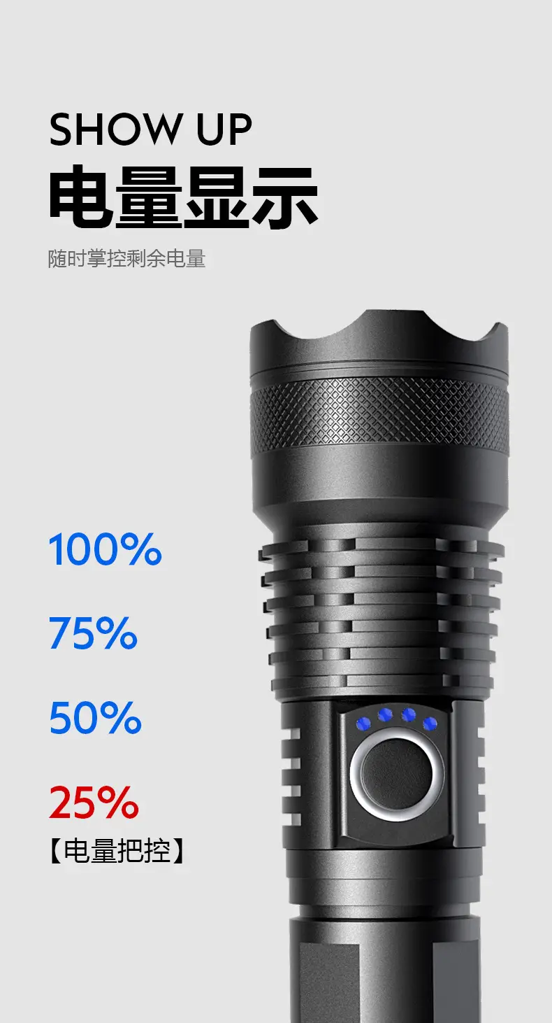 Rechargeable Laser Flashlight with Laser Cannon & Long Battery — feature 8