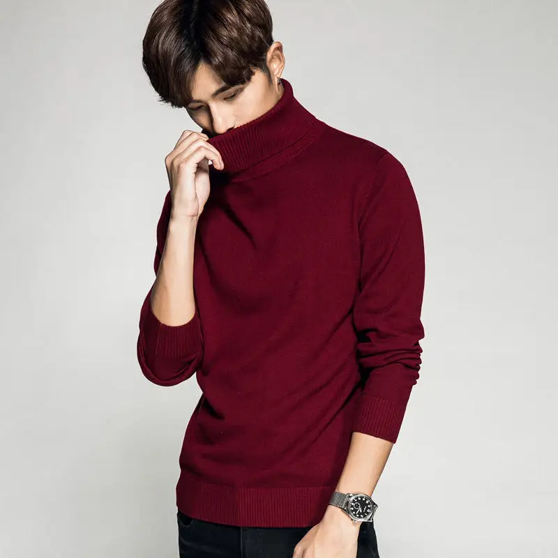 Men's 2023 Solid Color Turtleneck Pullover Sweater