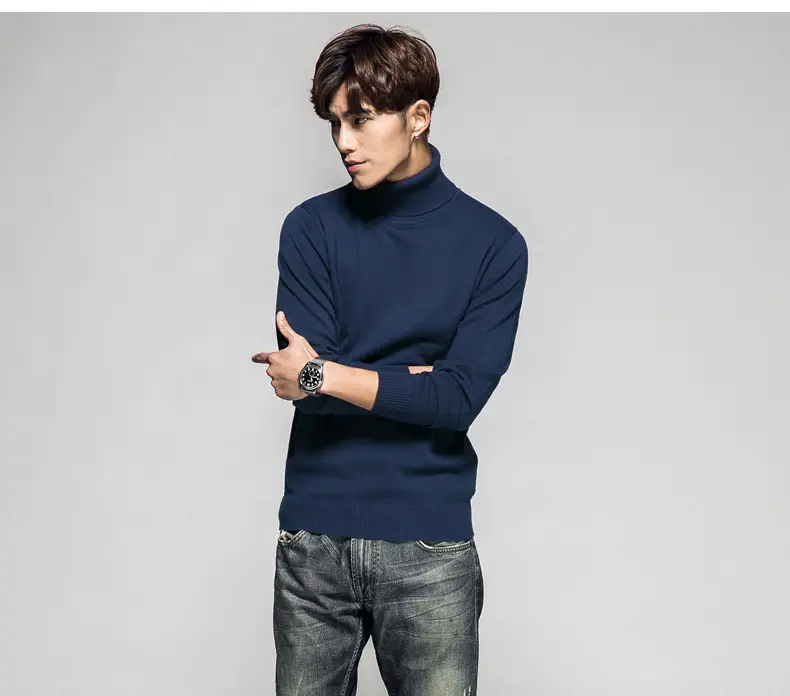 Men's 2023 Solid Color Turtleneck Pullover Sweater — feature 10