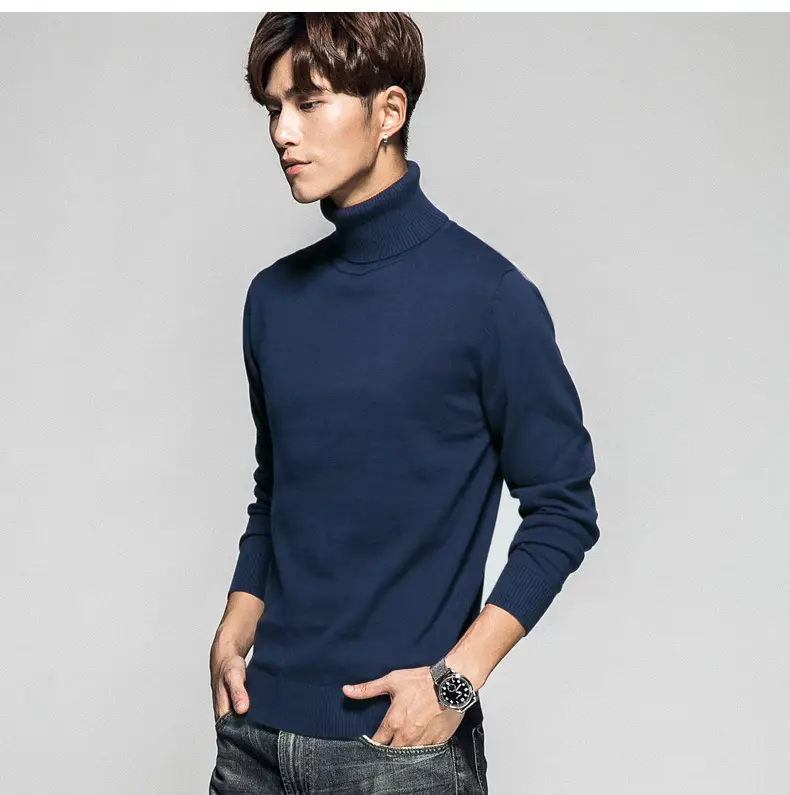 Men's 2023 Solid Color Turtleneck Pullover Sweater — feature 11