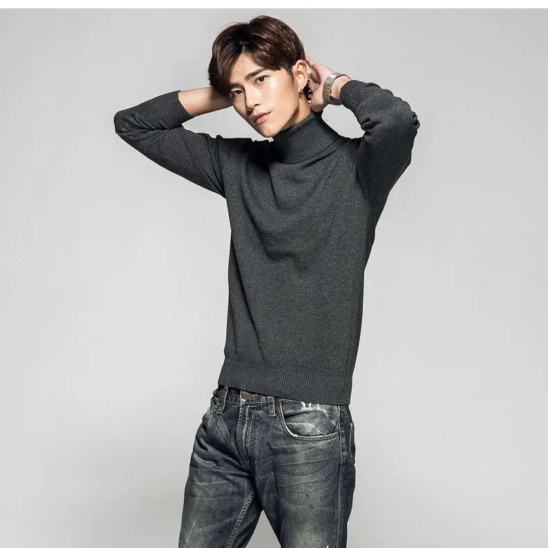 Men's 2023 Solid Color Turtleneck Pullover Sweater — feature 14