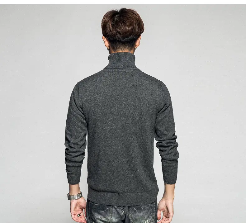 Men's 2023 Solid Color Turtleneck Pullover Sweater — feature 15