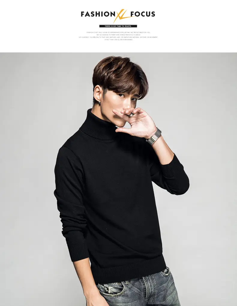 Men's 2023 Solid Color Turtleneck Pullover Sweater — feature 16