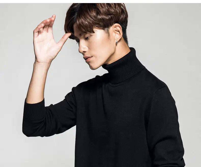 Men's 2023 Solid Color Turtleneck Pullover Sweater — feature 17