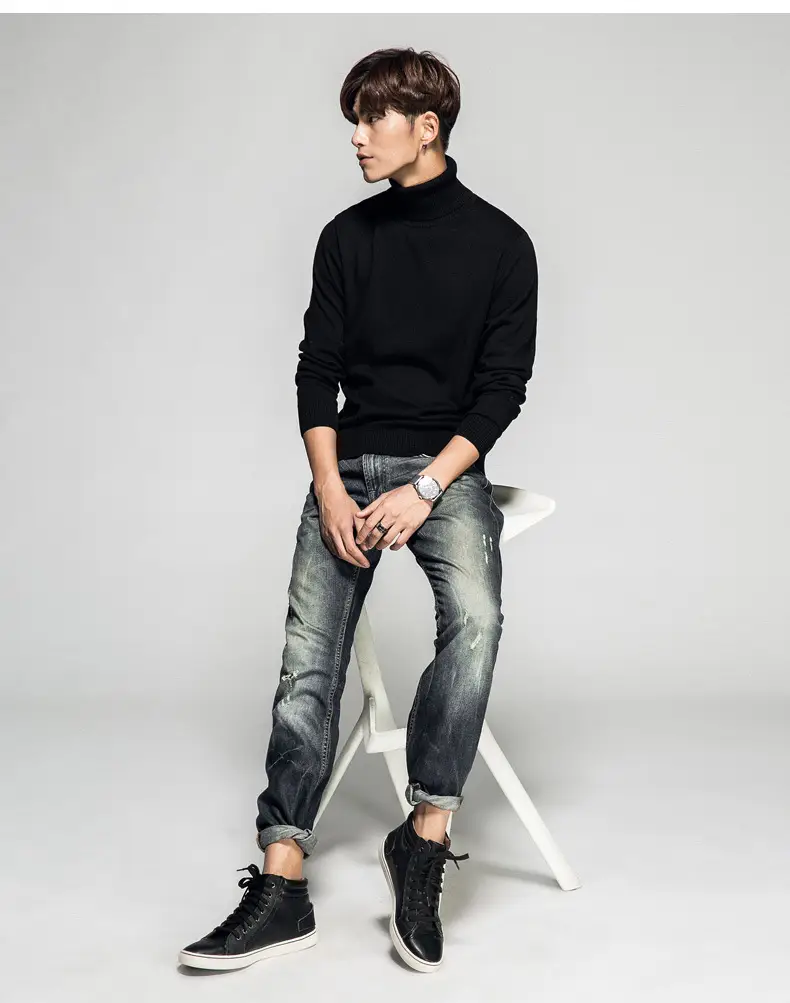 Men's 2023 Solid Color Turtleneck Pullover Sweater — feature 18