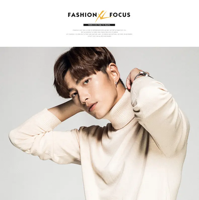 Men's 2023 Solid Color Turtleneck Pullover Sweater — feature 19