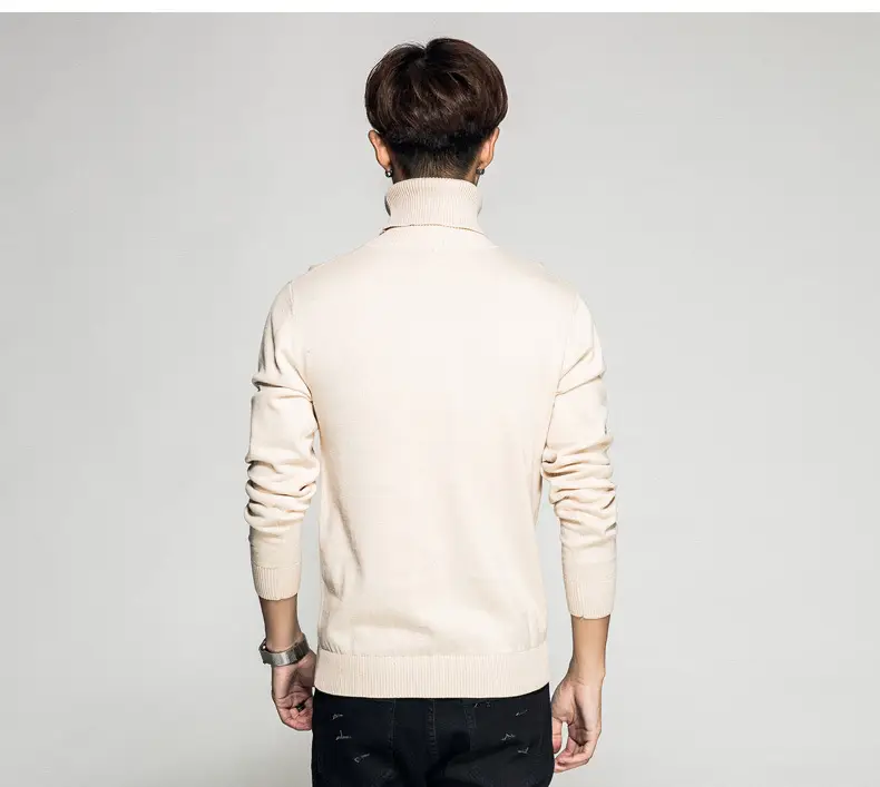 Men's 2023 Solid Color Turtleneck Pullover Sweater — feature 21