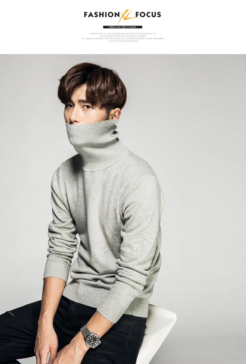 Men's 2023 Solid Color Turtleneck Pullover Sweater — feature 22