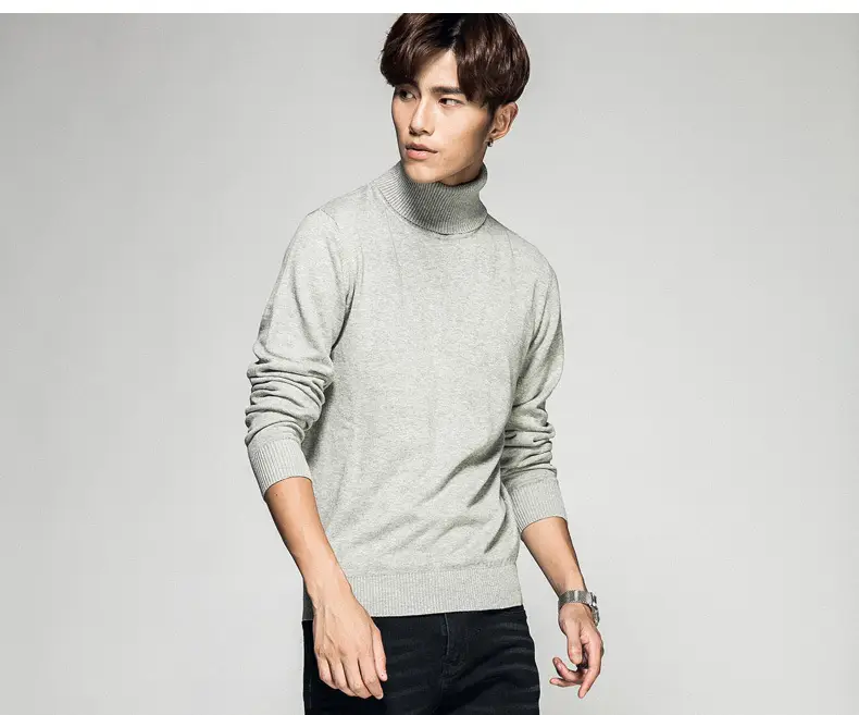 Men's 2023 Solid Color Turtleneck Pullover Sweater — feature 23