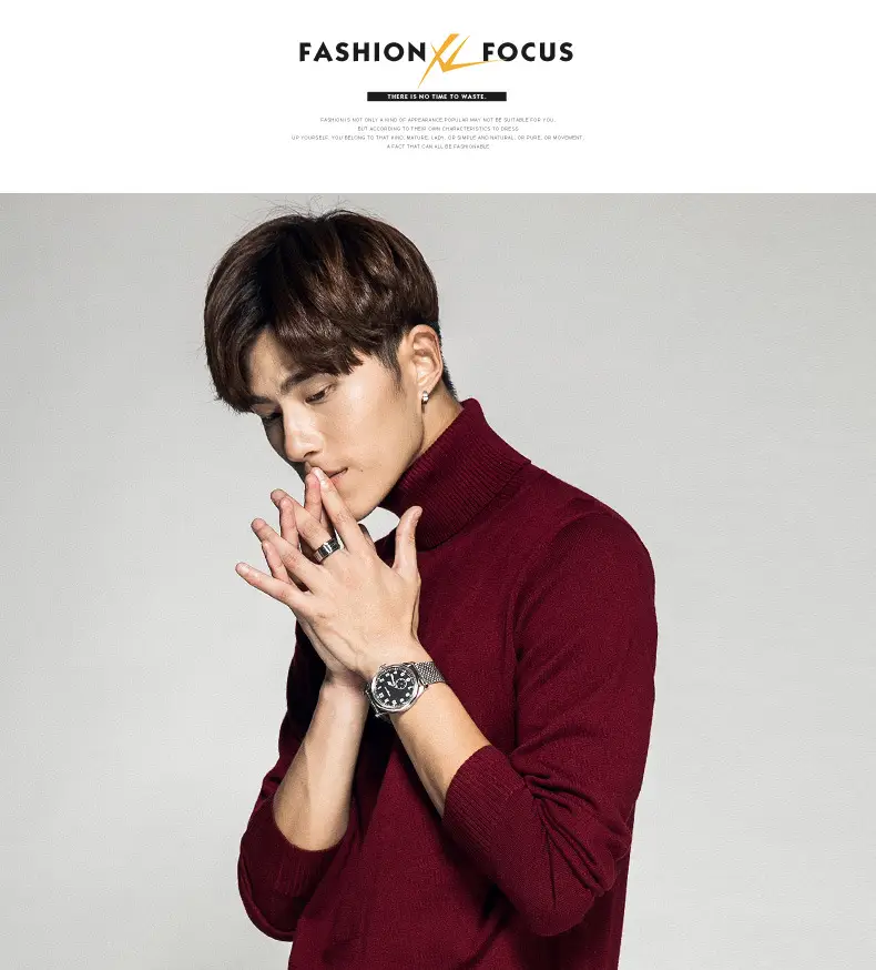 Men's 2023 Solid Color Turtleneck Pullover Sweater — feature 25