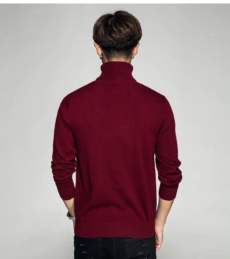 Men's 2023 Solid Color Turtleneck Pullover Sweater — feature 27