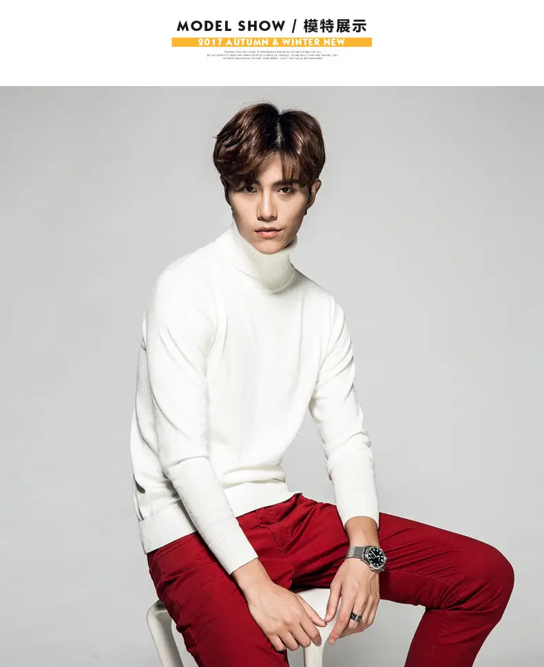 Men's 2023 Solid Color Turtleneck Pullover Sweater — feature 4