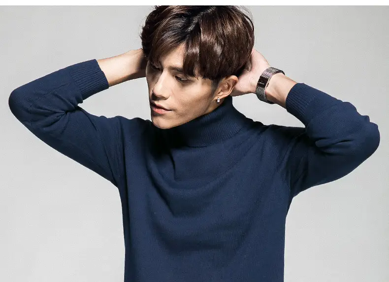 Men's 2023 Solid Color Turtleneck Pullover Sweater — feature 9