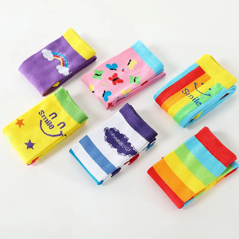 Rainbow Striped Cotton Over-the-Knee Socks for Boys Girls - Image 8