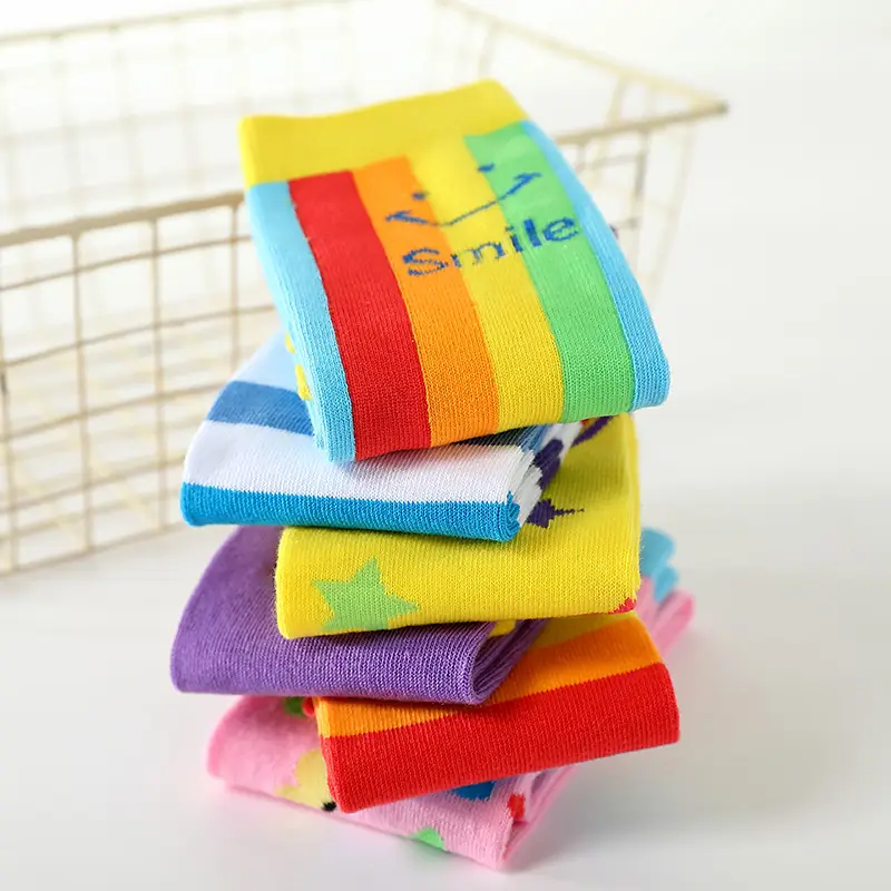 Rainbow Striped Cotton Over-the-Knee Socks for Boys Girls - Image 10