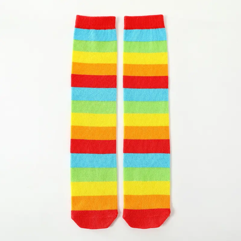 Rainbow Striped Cotton Over-the-Knee Socks for Boys Girls - Image 3