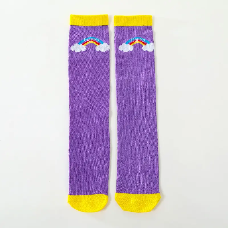 Rainbow Striped Cotton Over-the-Knee Socks for Boys Girls - Image 6