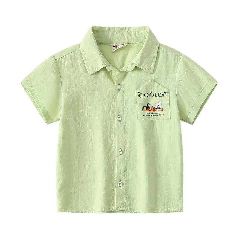 Boys 2Pc Short Sleeve T-Shirt Light Green White Casual 2023 - Image 7