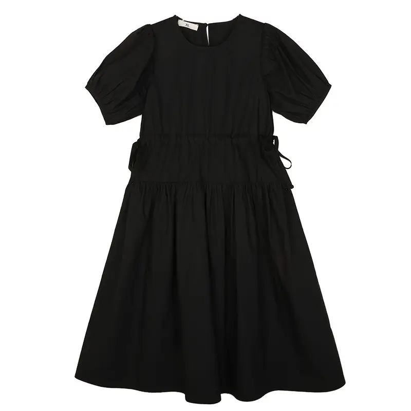 2025 Girls' Korean Style Dress White Medium Large