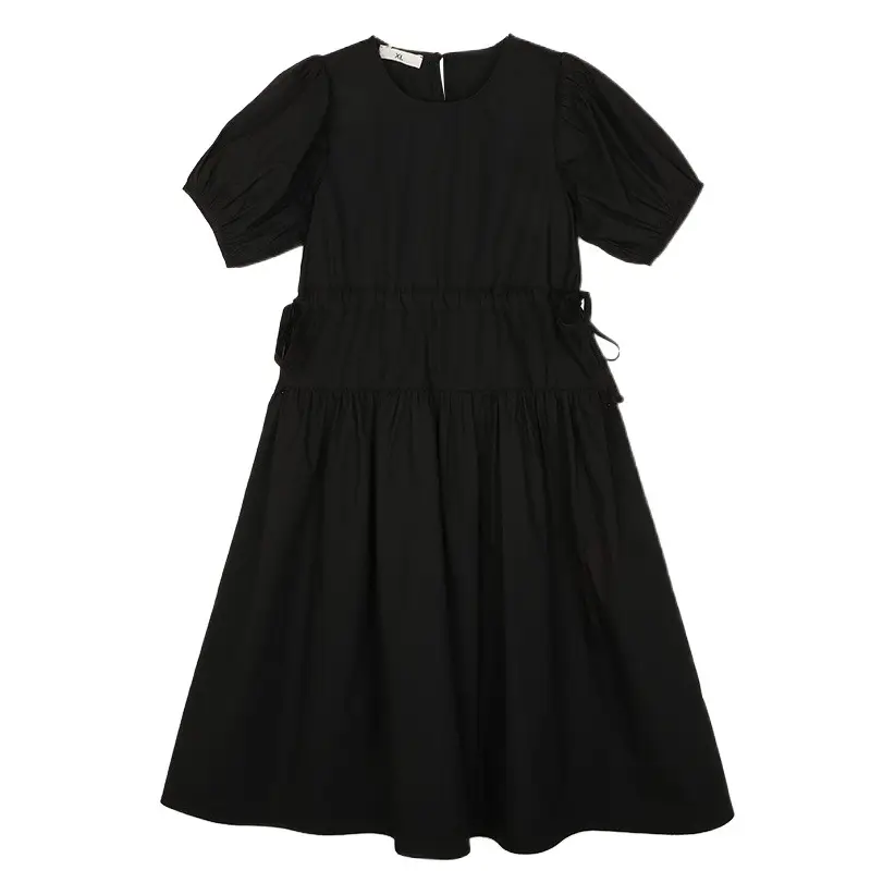 2025 Girls' Korean Style Dress White Medium Large