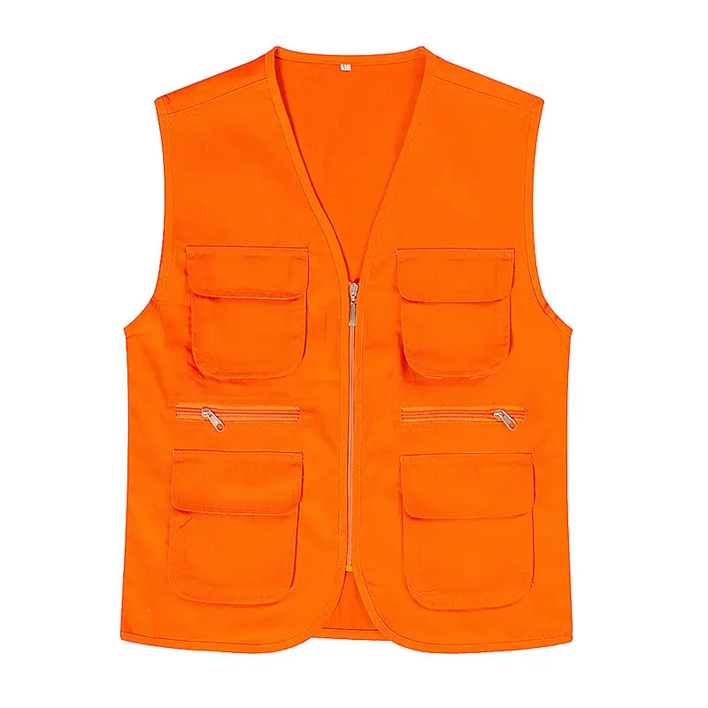 Red Multi-Flap Pocket Vest for Men - Image 10