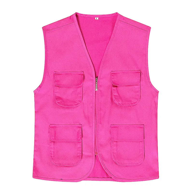 Red Multi-Flap Pocket Vest for Men - Image 11