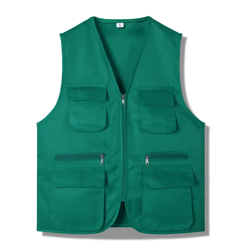 Red Multi-Flap Pocket Vest for Men - Image 13