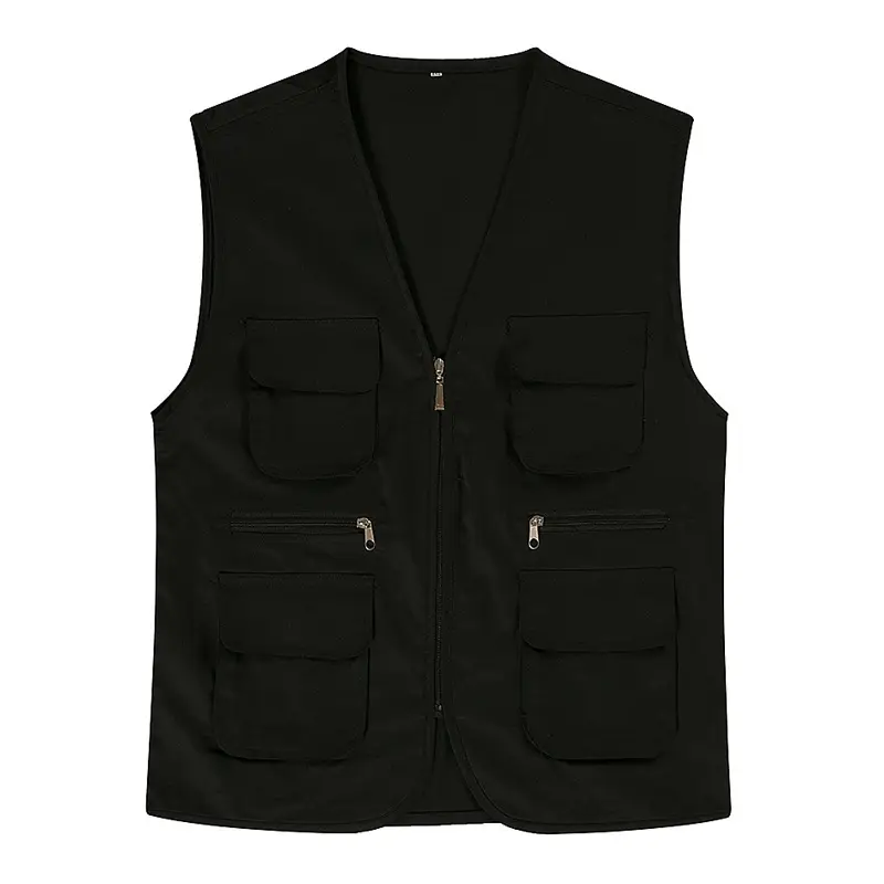 Red Multi-Flap Pocket Vest for Men - Image 2
