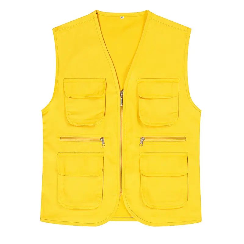 Red Multi-Flap Pocket Vest for Men - Image 3