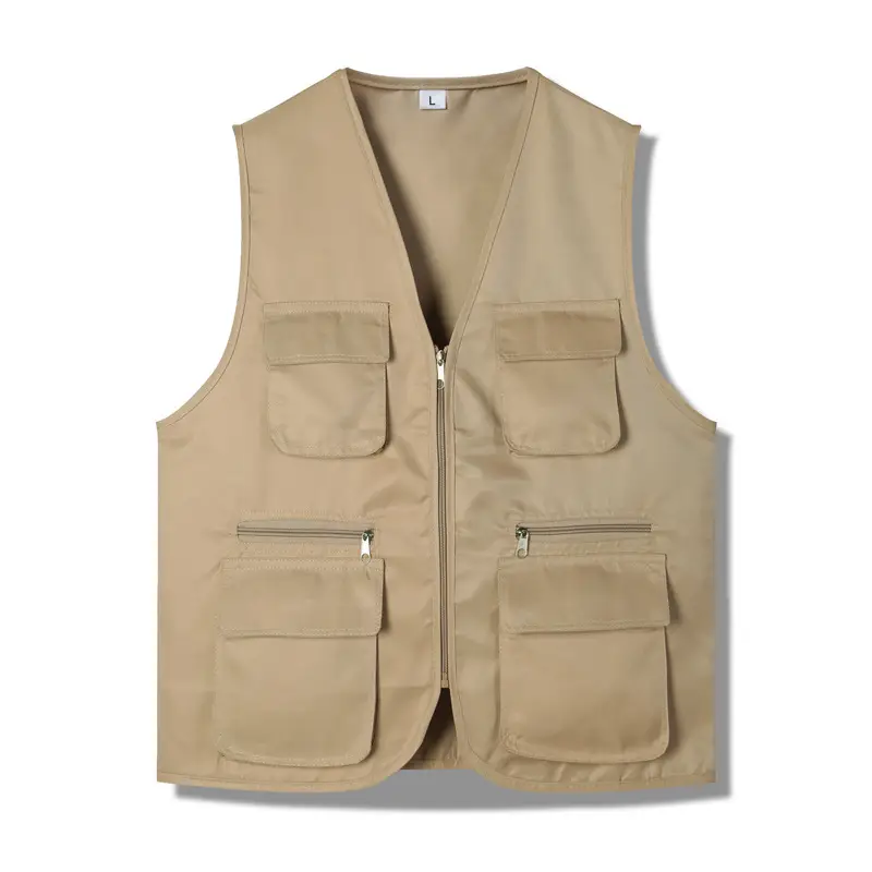 Red Multi-Flap Pocket Vest for Men - Image 4