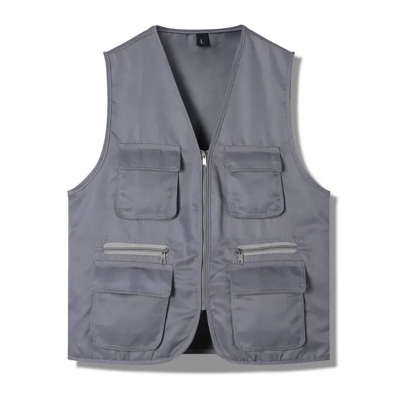 Red Multi-Flap Pocket Vest for Men - Image 5