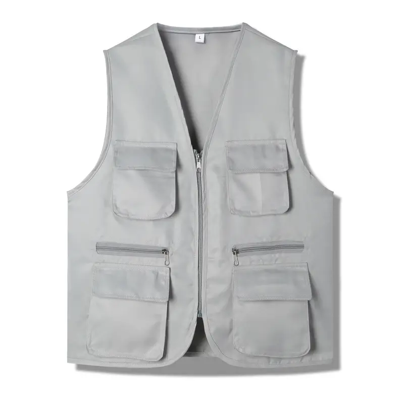 Red Multi-Flap Pocket Vest for Men - Image 6