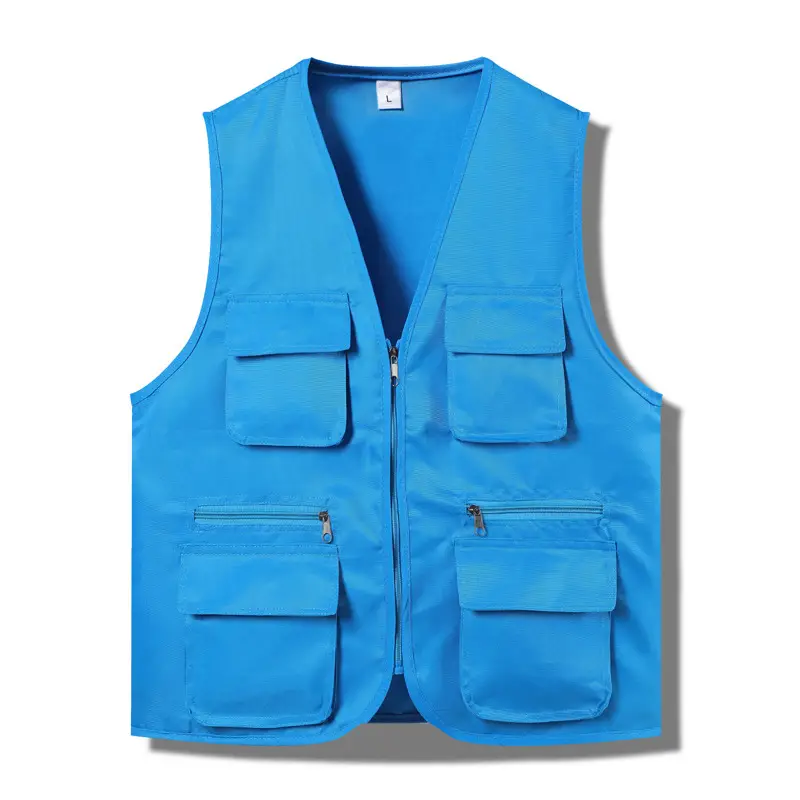 Red Multi-Flap Pocket Vest for Men - Image 7