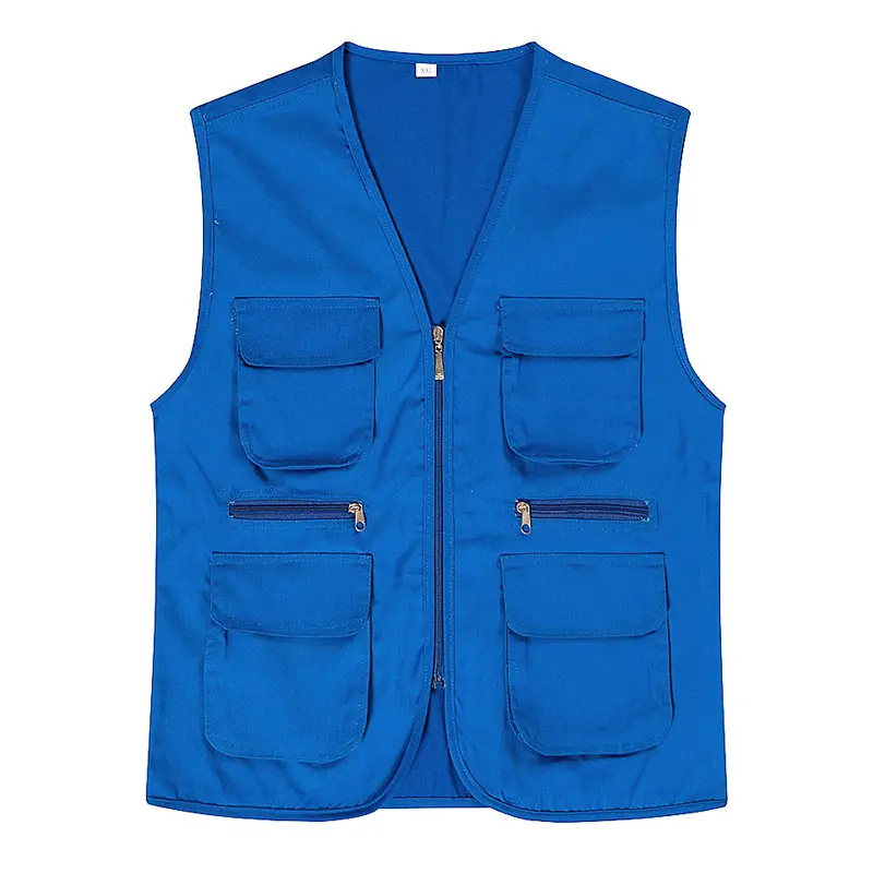 Red Multi-Flap Pocket Vest for Men - Image 8
