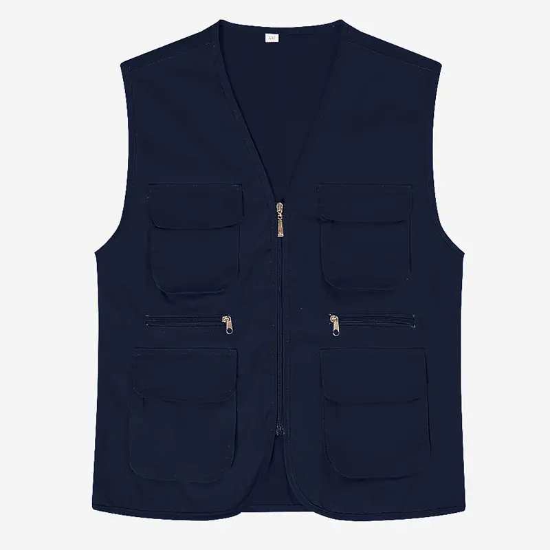 Red Multi-Flap Pocket Vest for Men - Image 9