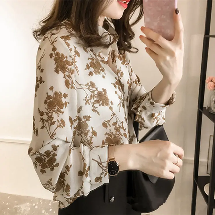 2025 Summer Women's Printed Long Sleeve Top Bottoming Set - Image 5