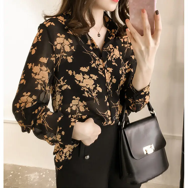 2025 Summer Women's Printed Long Sleeve Top Bottoming Set - Image 7