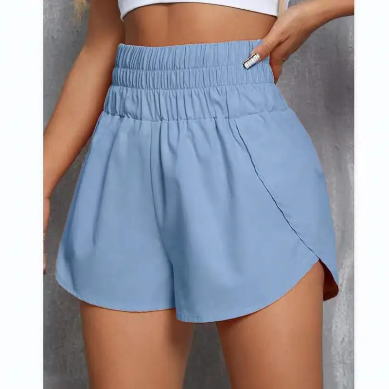 2022 High-Waisted Blue Women's Shorts Casual Elastic - Image 2