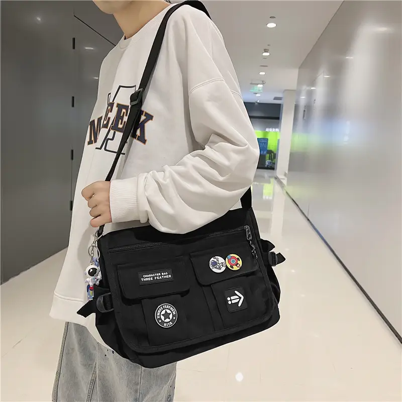 New Crossbody Bag for Men Women Canvas Satchel Student Messenger