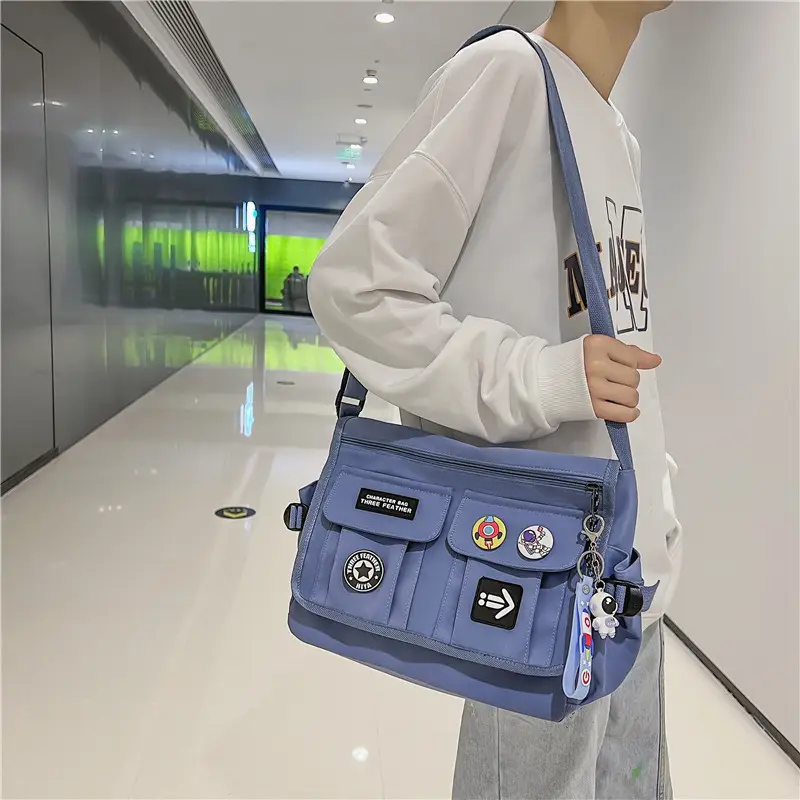 New Crossbody Bag for Men Women Canvas Satchel Student Messenger