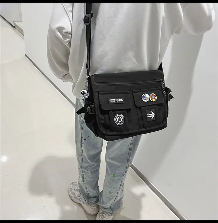 New Crossbody Bag for Men Women Canvas Satchel Student Messenger — feature 10