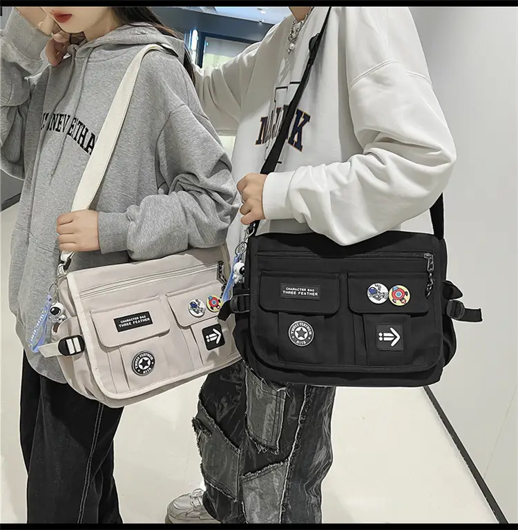 New Crossbody Bag for Men Women Canvas Satchel Student Messenger — feature 12