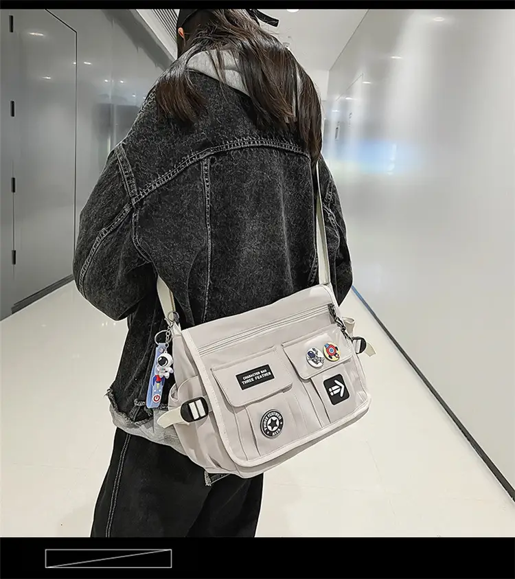 New Crossbody Bag for Men Women Canvas Satchel Student Messenger — feature 3