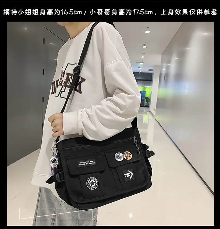 New Crossbody Bag for Men Women Canvas Satchel Student Messenger — feature 5