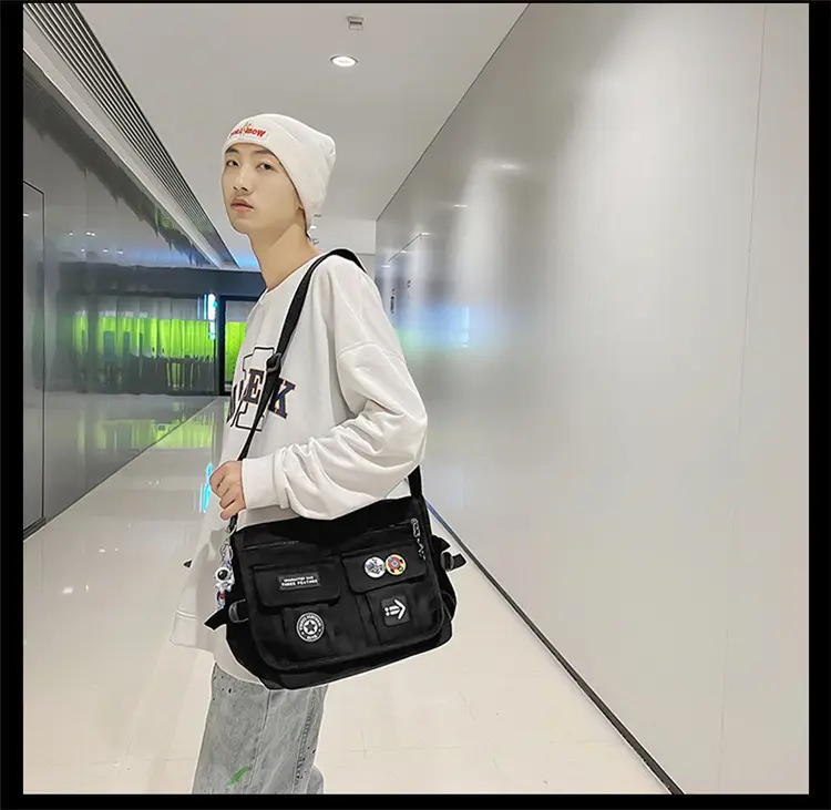 New Crossbody Bag for Men Women Canvas Satchel Student Messenger — feature 7