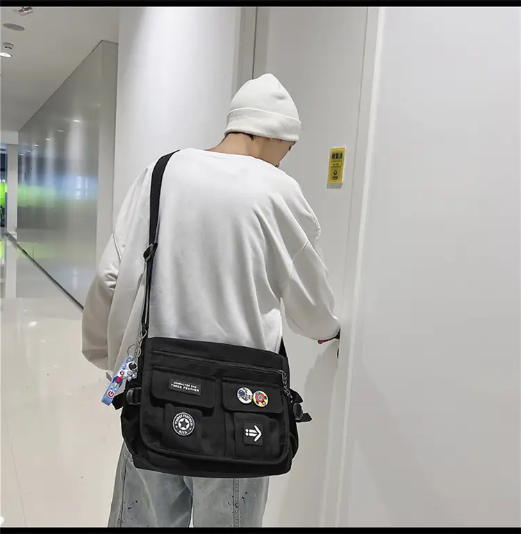 New Crossbody Bag for Men Women Canvas Satchel Student Messenger — feature 9