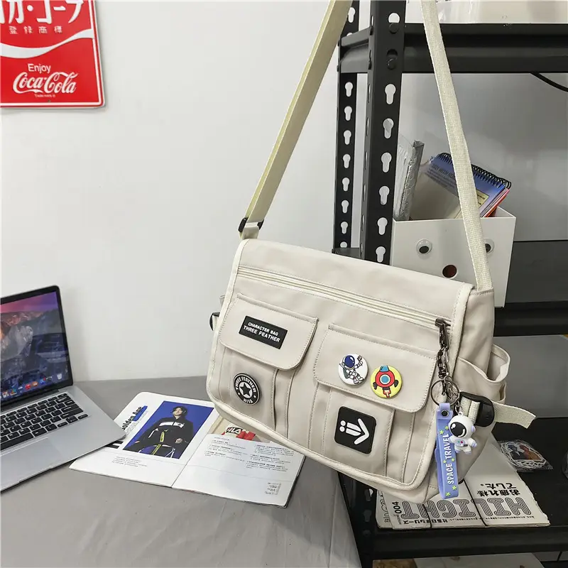 New Crossbody Bag for Men Women Canvas Satchel Student Messenger