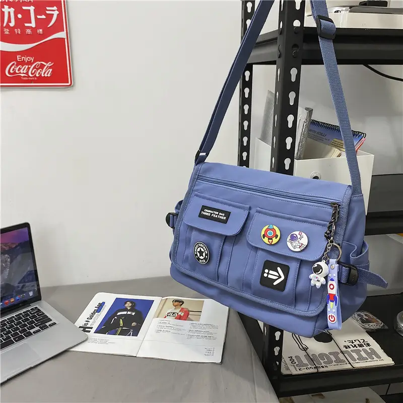 New Crossbody Bag for Men Women Canvas Satchel Student Messenger