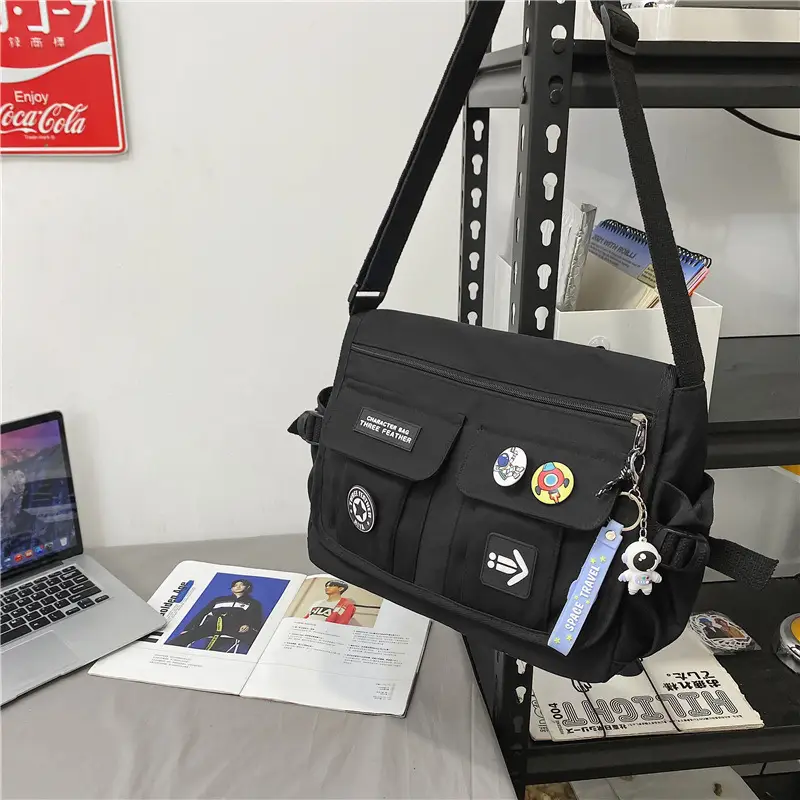 New Crossbody Bag for Men Women Canvas Satchel Student Messenger